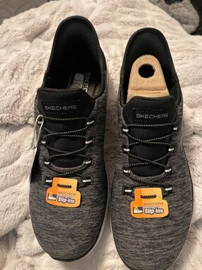 Skechers Black Slip-On Knit Casual Sneakers